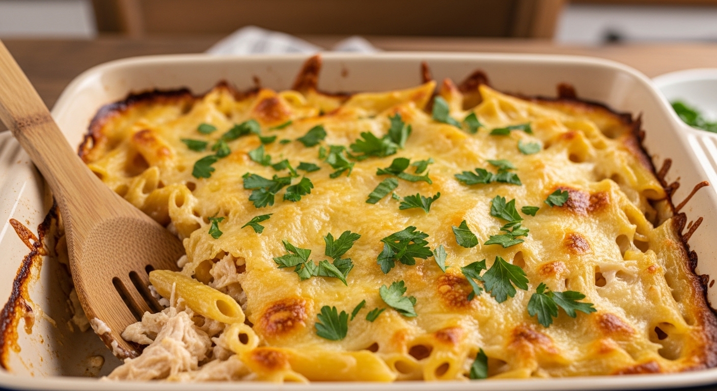 leftover chicken alfredo pasta bake recipe