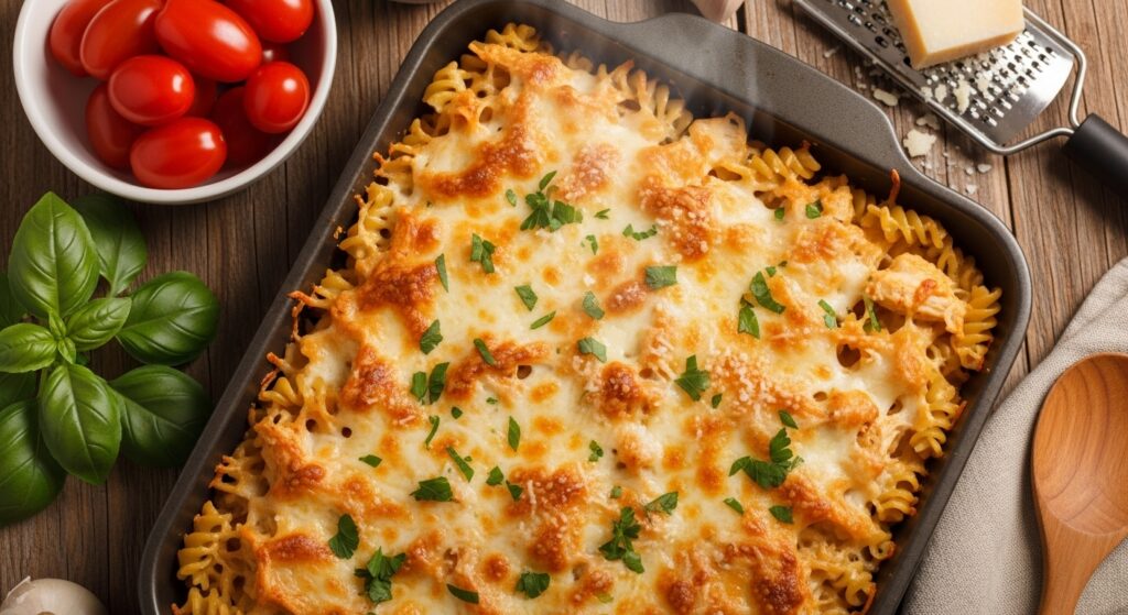 The Ultimate Leftover Chicken Alfredo Pasta Bake Recipe
